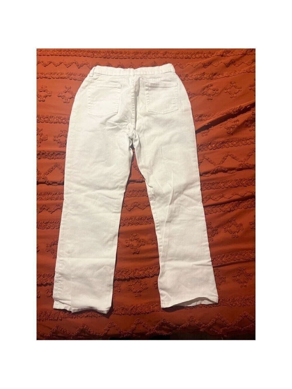 St Johns Bay White Jeans blue floral finishes size 12 - Picture 11 of 13